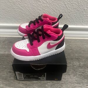 Jordan Kids Pink and White Sneakers